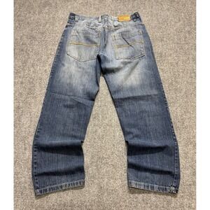 Evolution Jeans Men's 34x29 Cotton Light Wash Baggy Wide Leg Blue Y2K